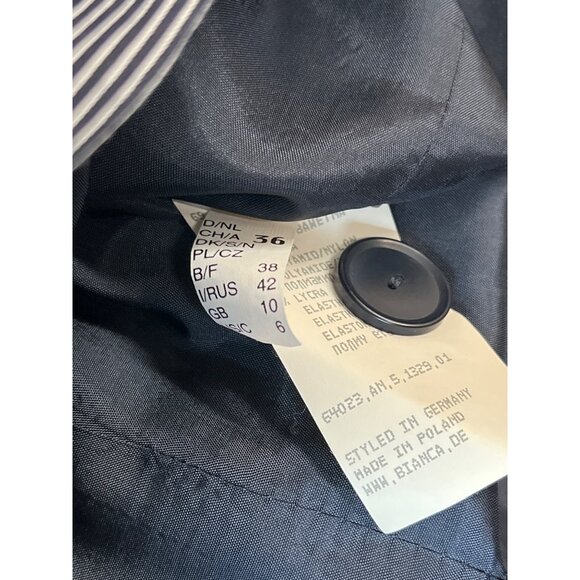 Bianca Gray Stripedl Blazer & Pants Womens Office Suit Set Size 6 - Picture 10 of 12